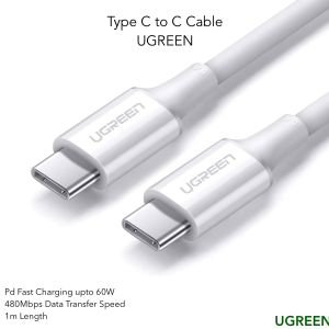 Ugreen USB-C to USB-C Cable 1m (White) (6M)