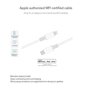 Apple Authorized MFI Certified Lightning Cable 1m Yaku (6M)